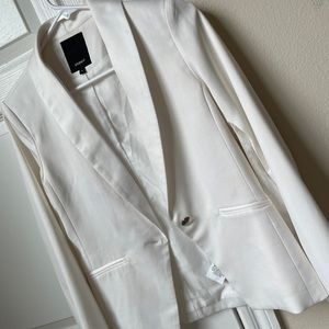 Studio f white blazer open sleeve